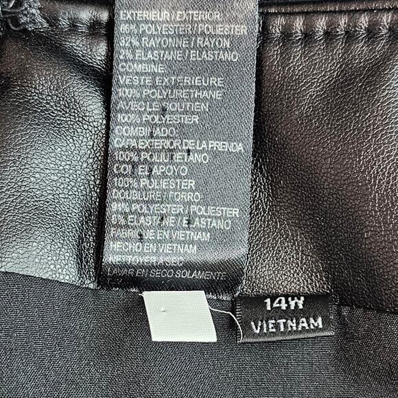 Tahari ASL Mini Skirt Women's 14W‎ Black Leather Studded  Detailed Plus Size - Picture 5 of 9